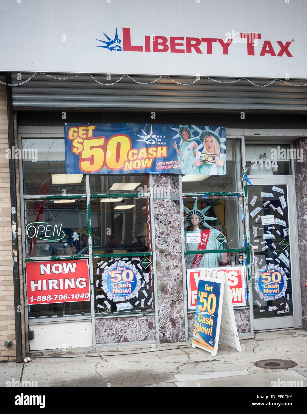 A Liberty Tax preparation store in Harlem in New York on Monday