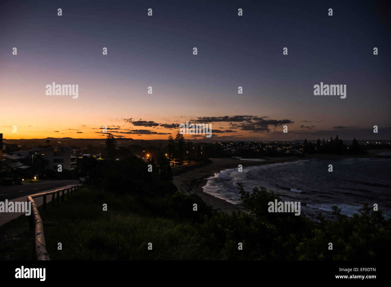 Sunset at Moffat beach Sunshine coast Queensland Australia Stock Photo