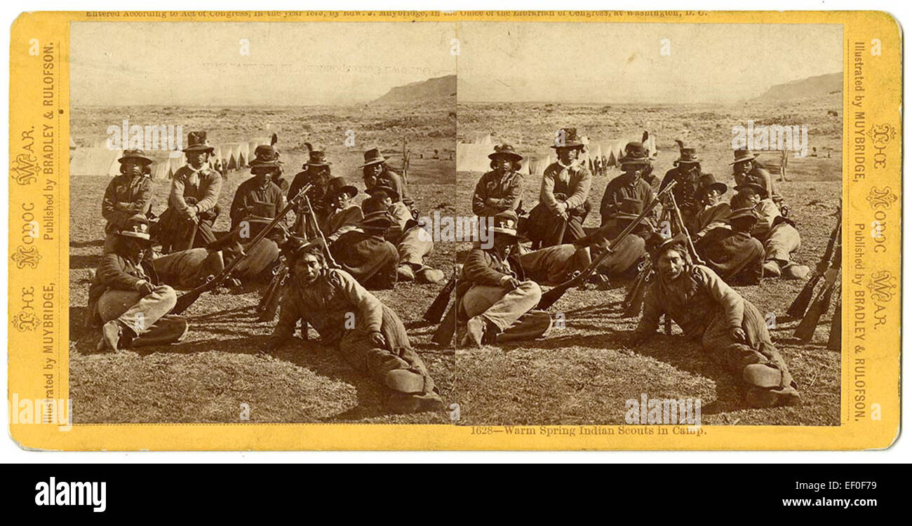 Warm Spring Indian Scouts in Camp Stock Photo - Alamy