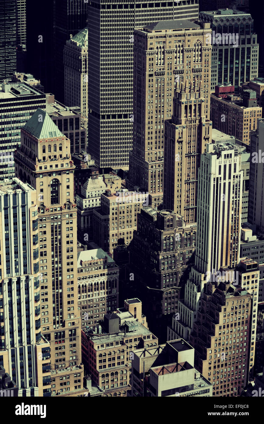 New York City skyscrapers aerial urban view Stock Photo - Alamy