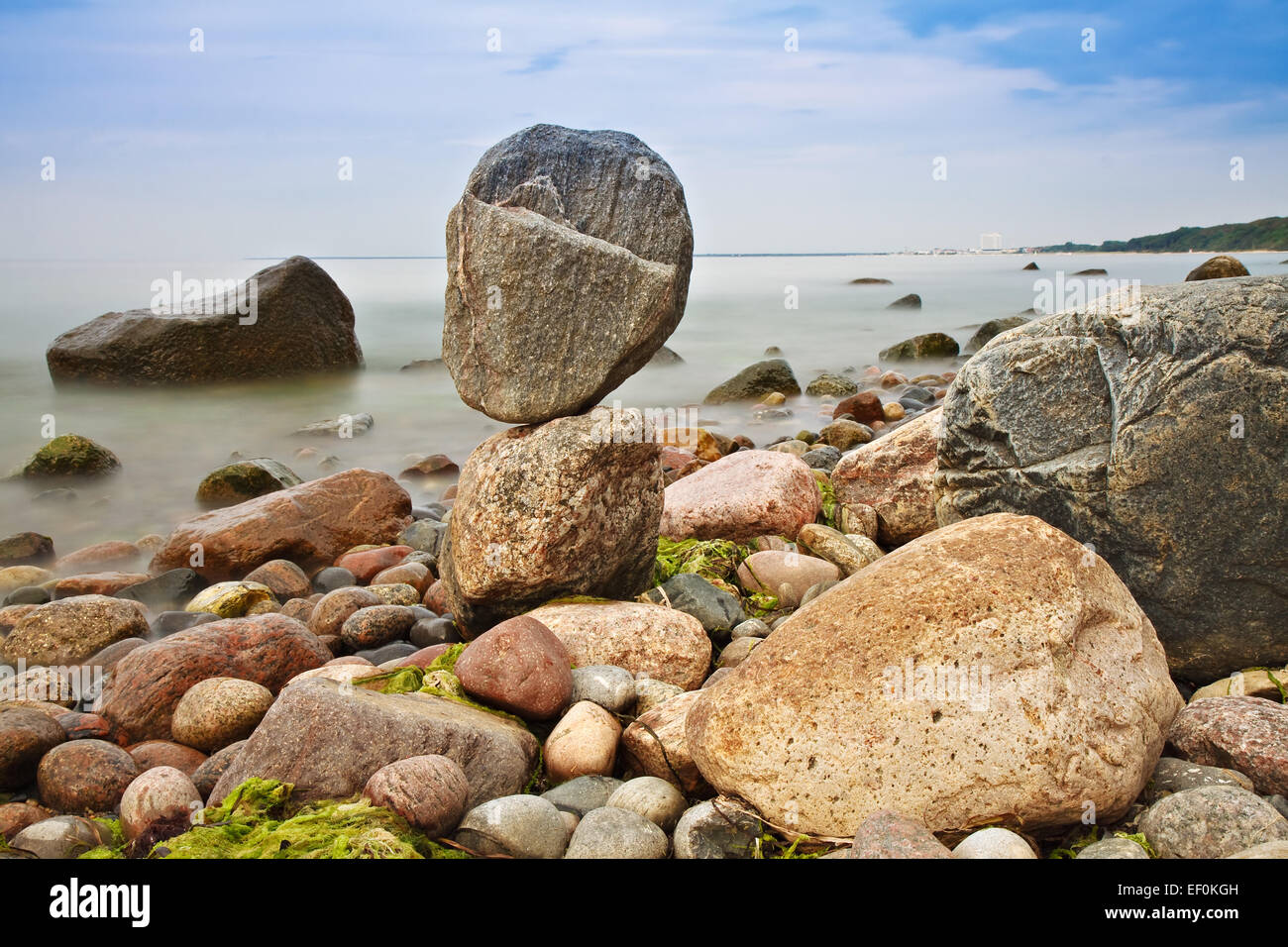 Stones on the Baltic coast. Stock Photo