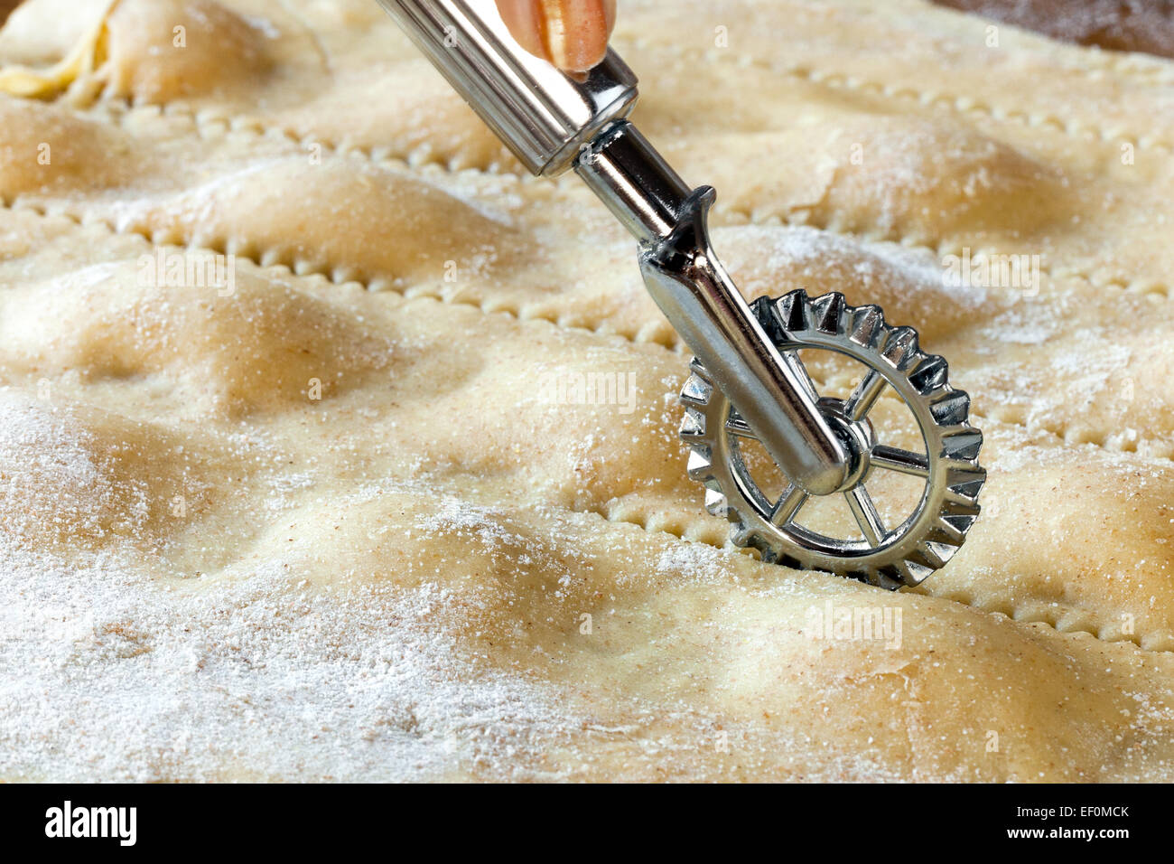 Cut Homemade Agnolotti Stock Photo - Alamy