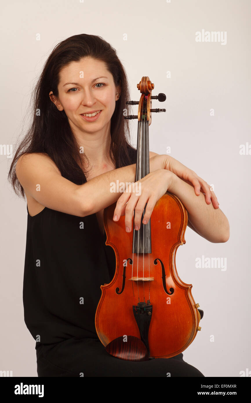 young female viola player Stock Photo Alamy