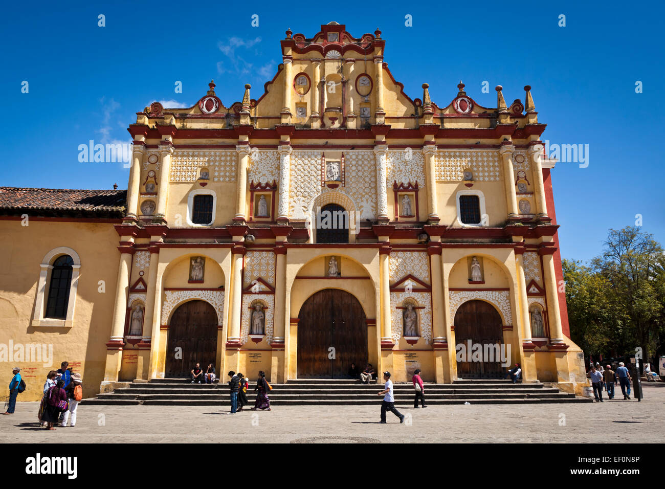 Cathedral of San Cristóbal de las Casas, Mexico Stock Photo