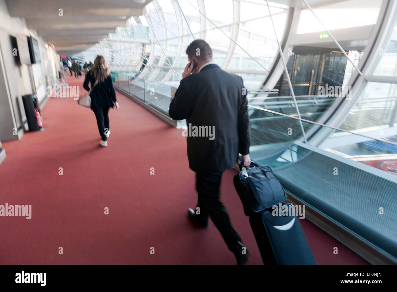 Passengers transfer airport corridor Stock Photo Alamy