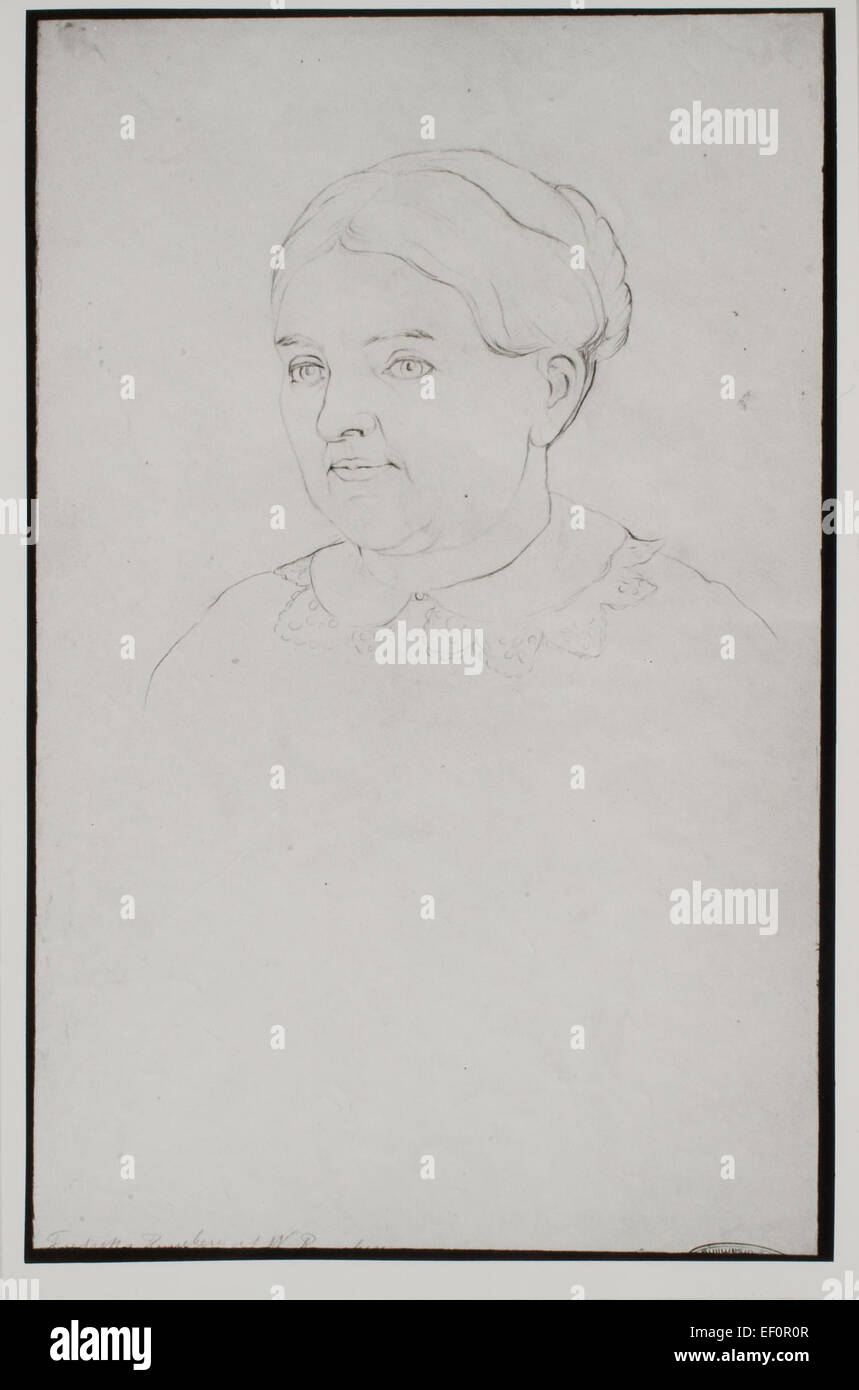 Fredrika Runeberg. Drawing by Walter Runeberg Stock Photo
