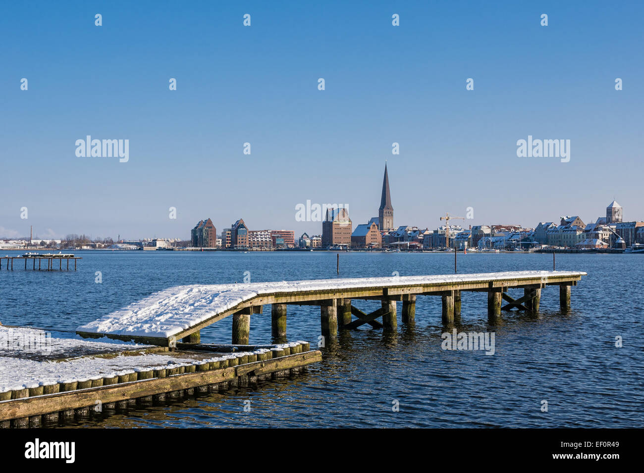 Rostock (Germany) in Winter time. Stock Photo