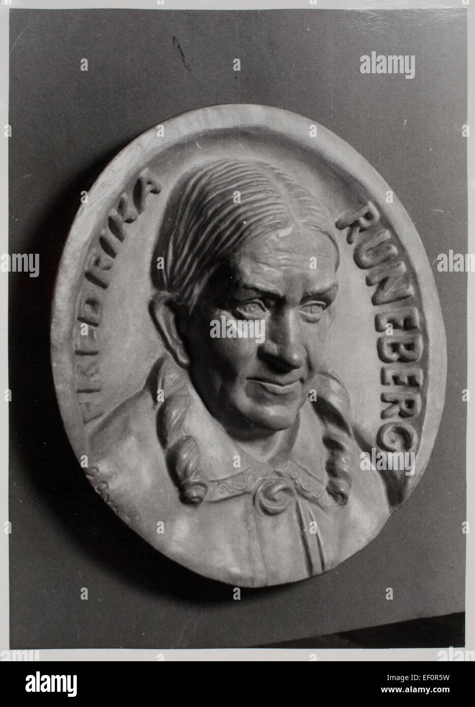Fredrika Runeberg. Medal by Gerda Qvist, 1875 Stock Photo