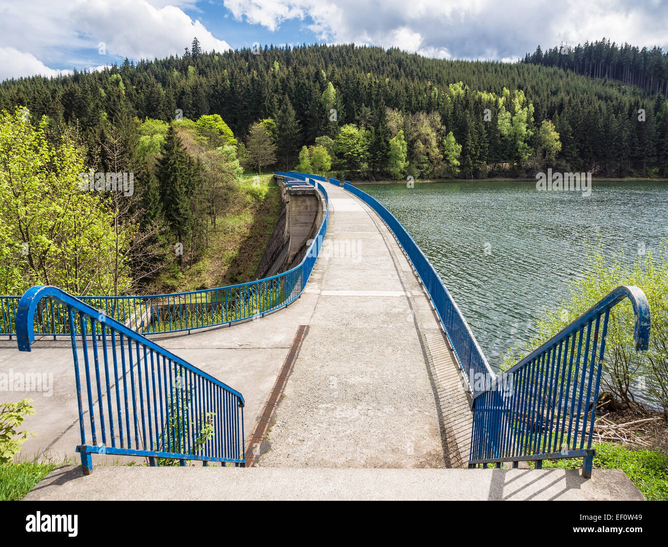 Barrage fixe in the Thuringian Forest (Germany). Stock Photo