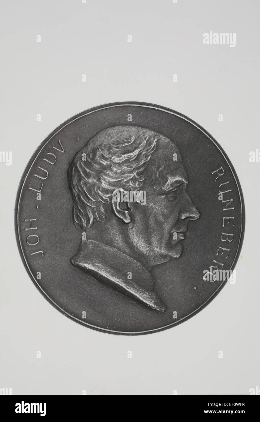 Johan Ludvig Runeberg. Medal by Walter Runeberg Stock Photo Alamy