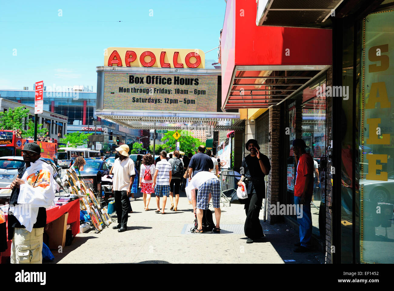 The Apollo Theater in New York City is one of the oldest and most famous music halls in the United States. Stock Photo