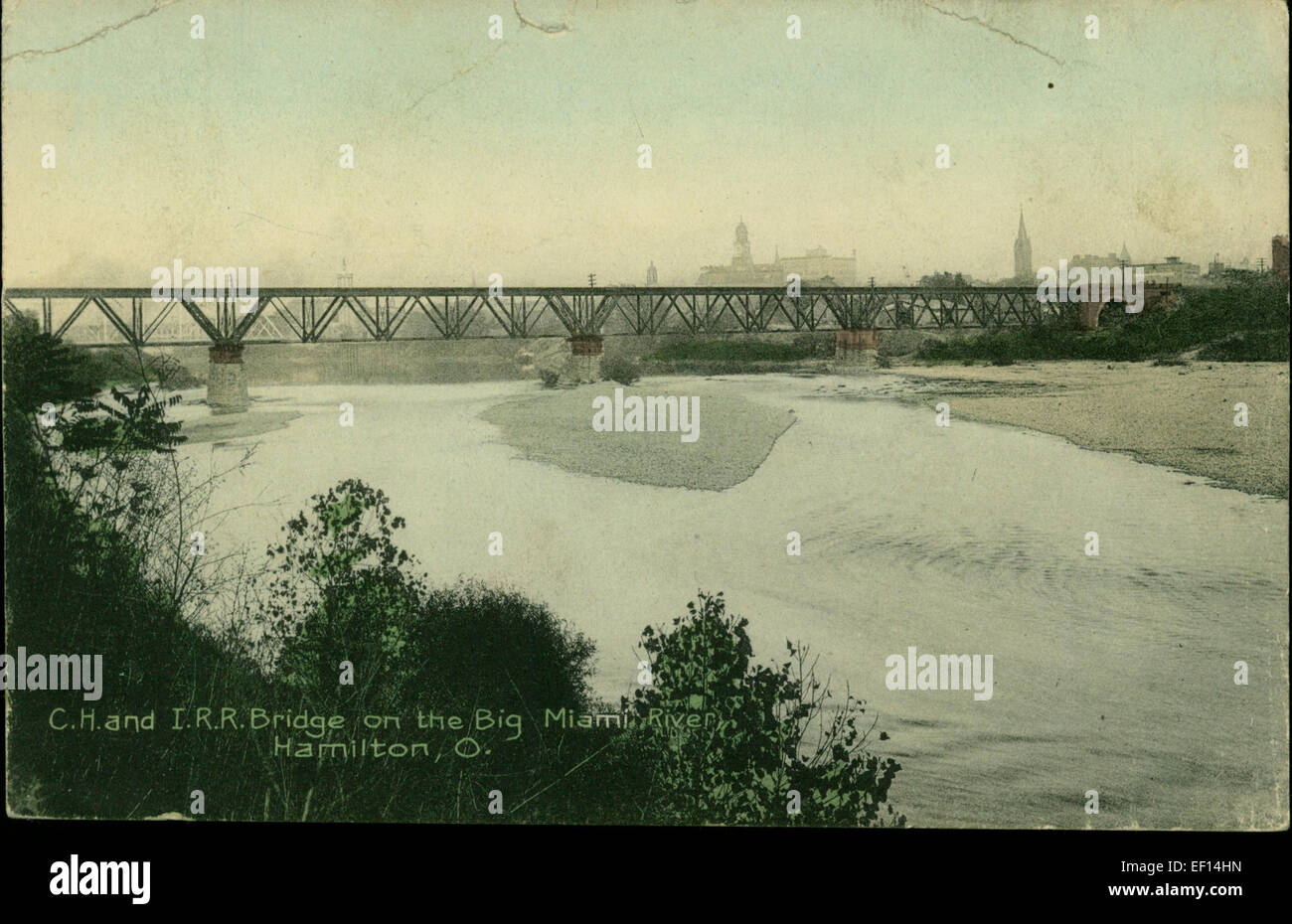 An image depicting the C H and I R R Bridge, likely a historical ...