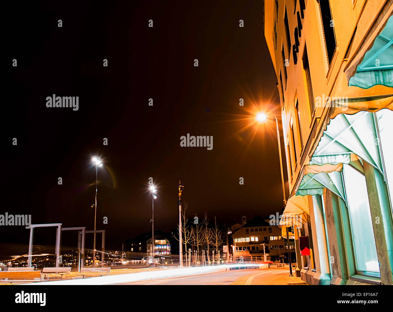 Night city in Norway Stock Photo - Alamy