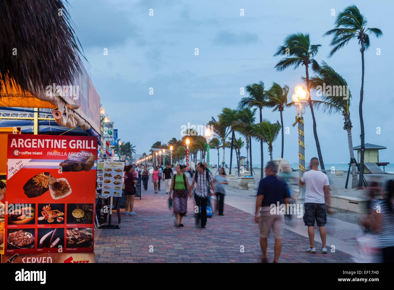 Florida FL South Hollywood North Broadwalk Boardwalk Pedestrian Way ...