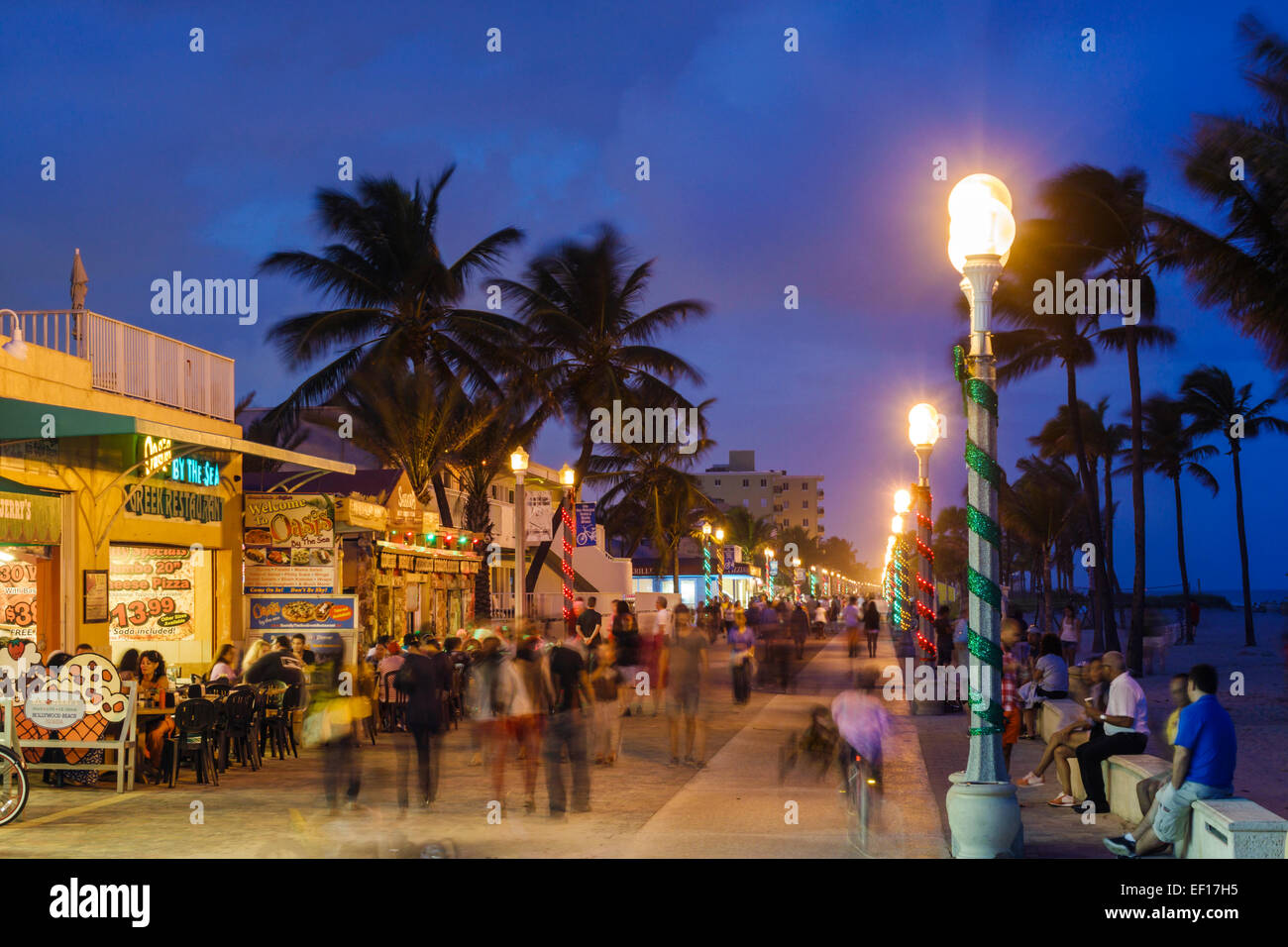 Hollywood Florida North Broadwalk boardwalk pedestrian Way walking 