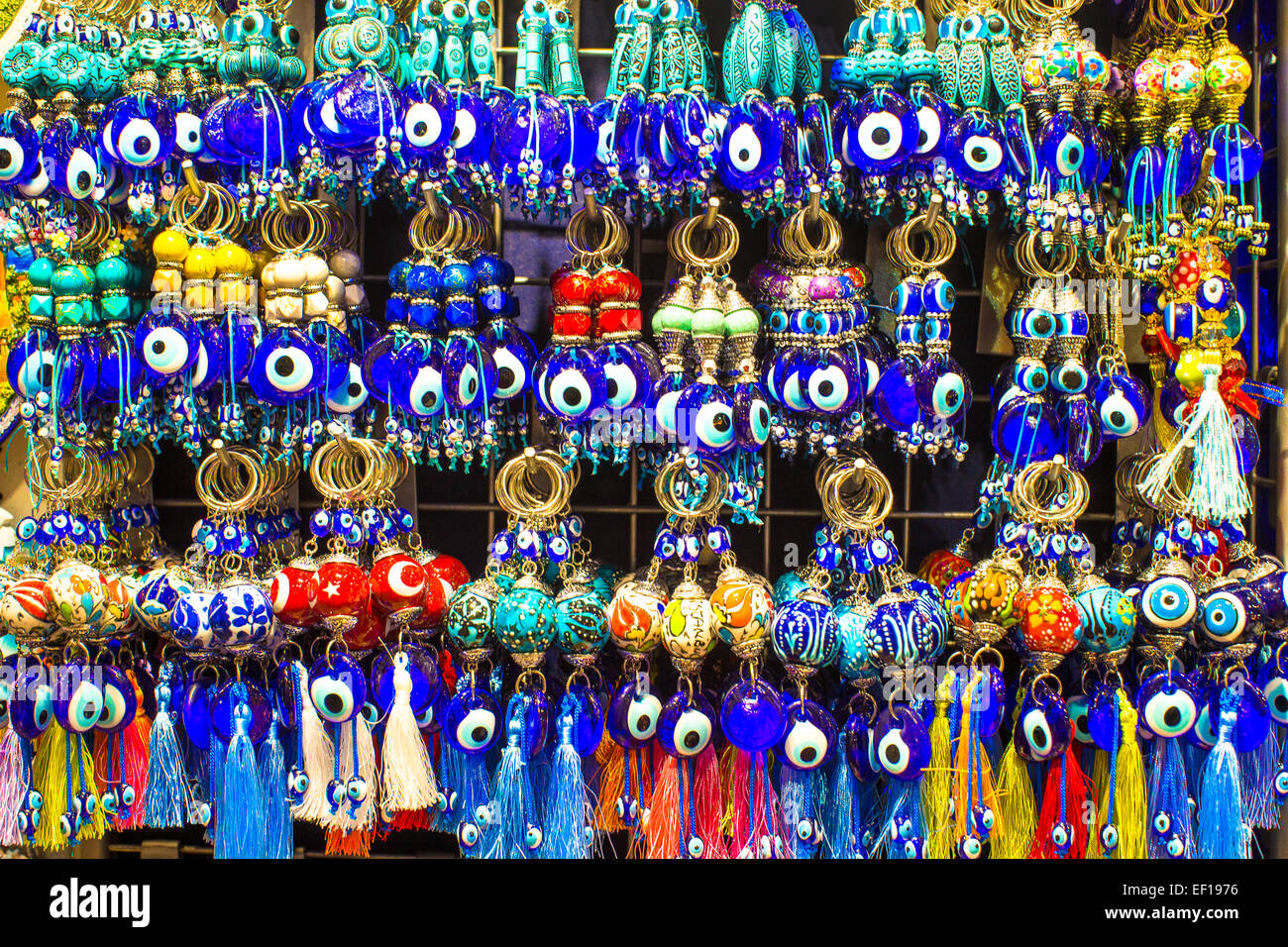 Amulets from evil eye on the market in Istanbul Stock Photo Alamy