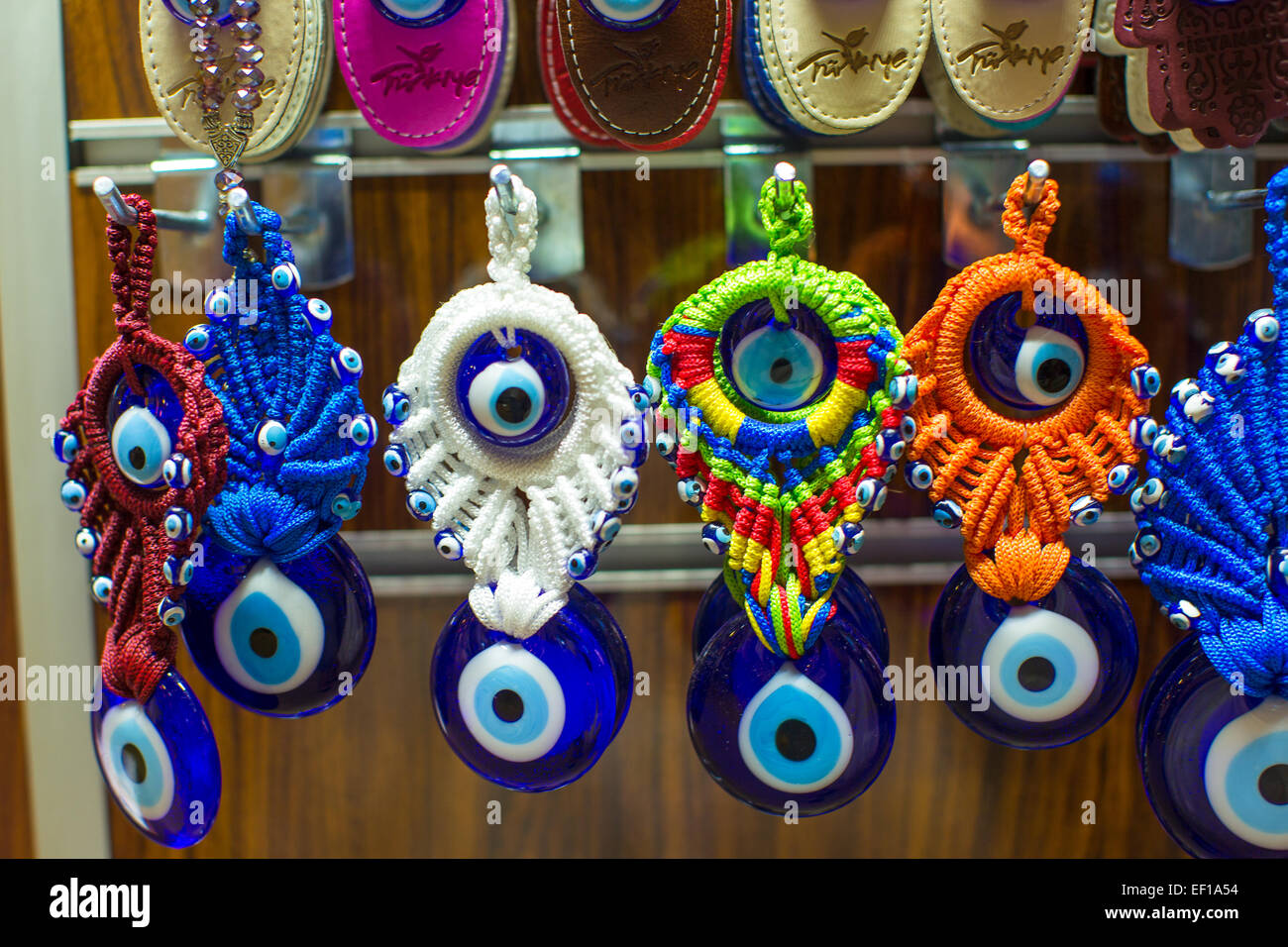 Amulets from evil eye on the market in Istanbul Stock Photo Alamy