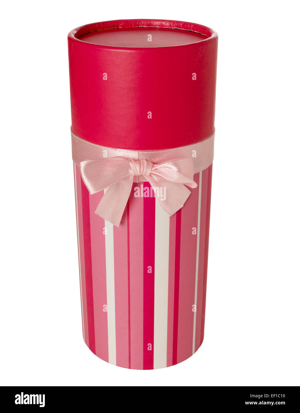 Red tubular gift box Stock Photo