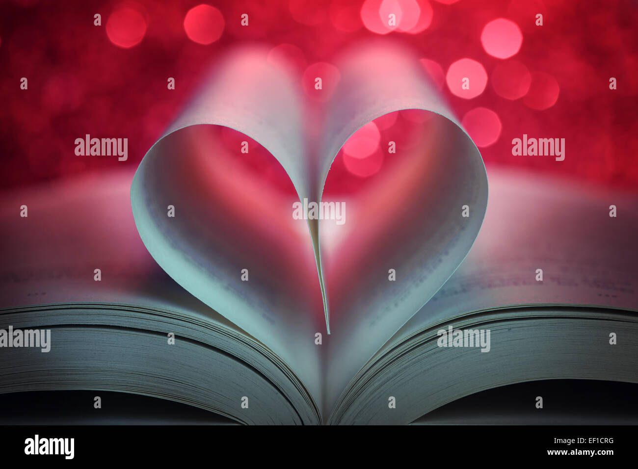 Book pages in the shape of a heart Stock Photo