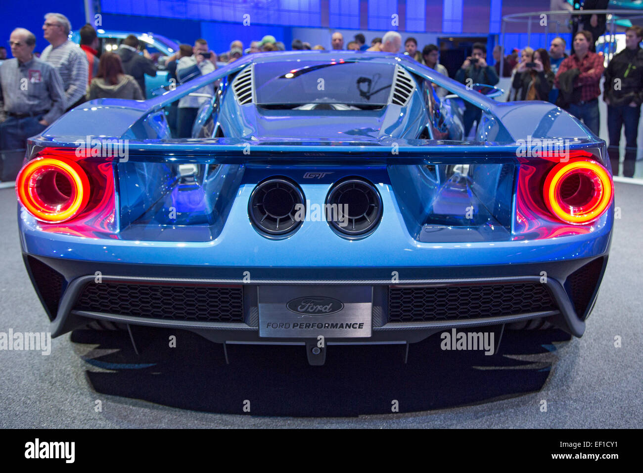 Detroit, Michigan - The 2016 carbon fiber Ford GT on display at the North American International Auto Show. Stock Photo