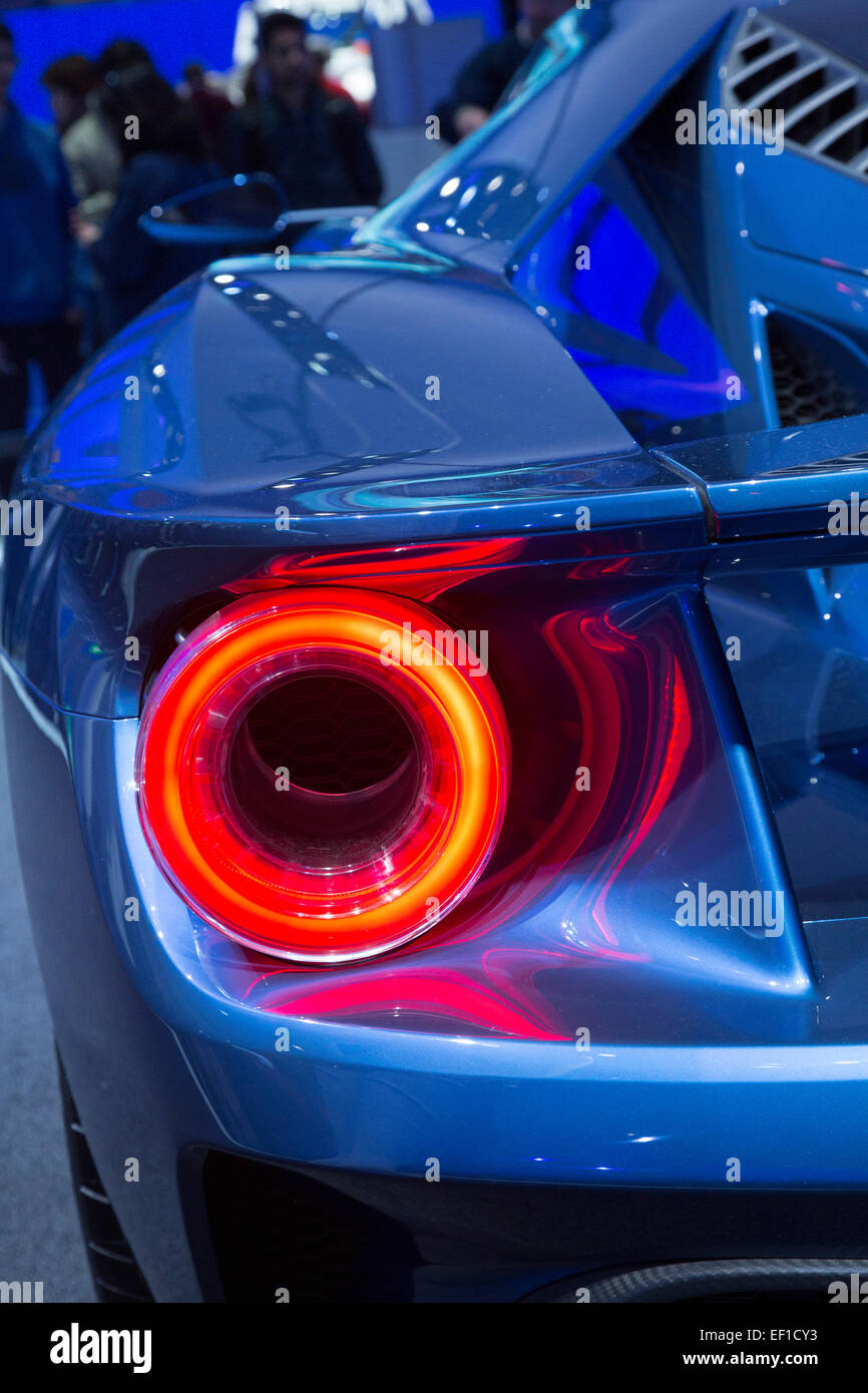 Detroit, Michigan - The 2016 carbon fiber Ford GT on display at the North American International Auto Show. Stock Photo