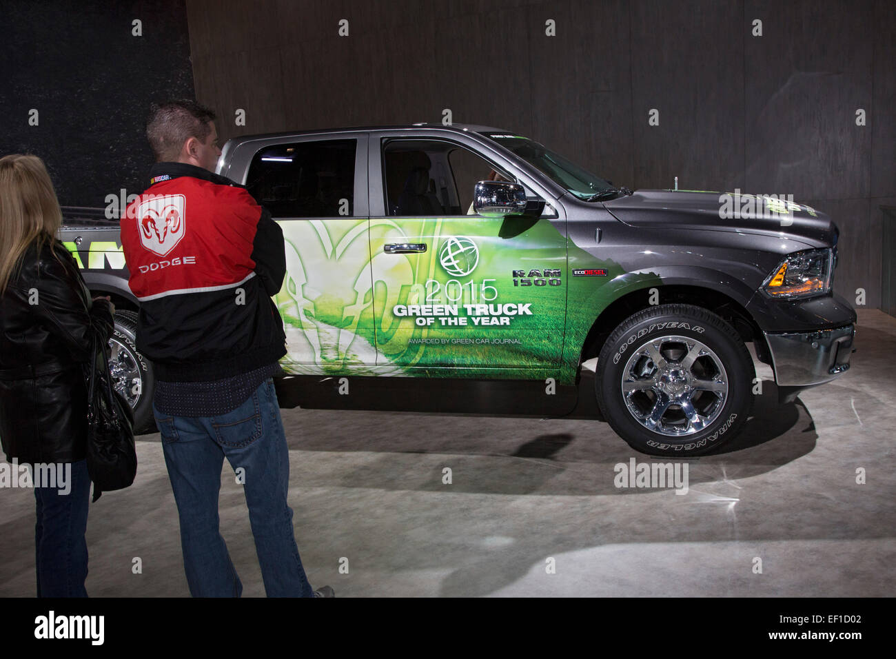 Detroit, Michigan - The Dodge Ram 1500 EcoDiesel on display at the North American International Auto Show. Stock Photo