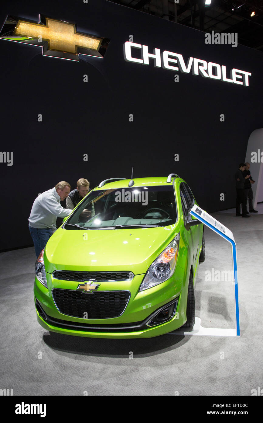 Detroit, Michigan - The Chevrolet Spark on display at the North American International Auto Show. Stock Photo