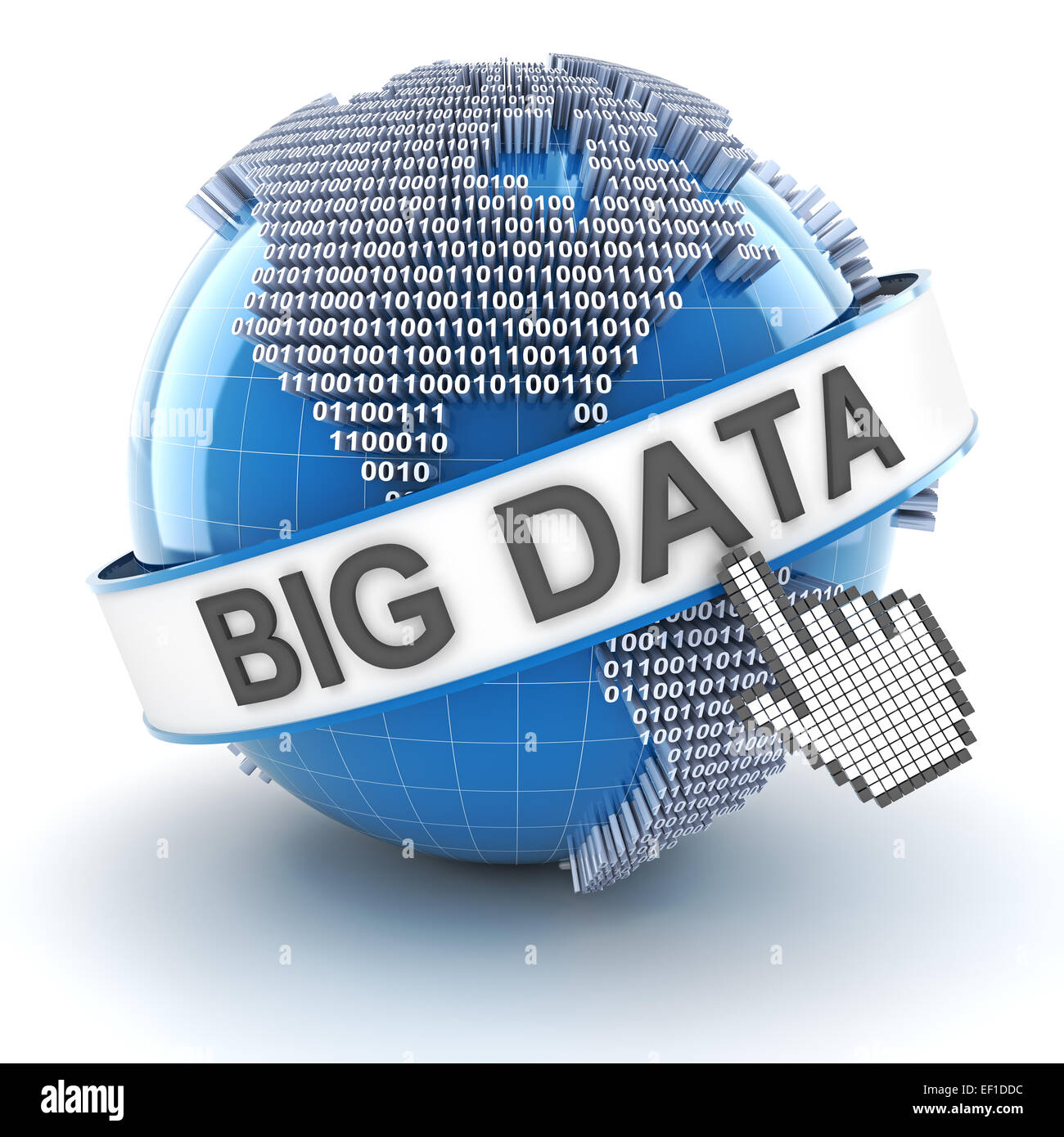 Big data with digital globe, 3d render Stock Photo