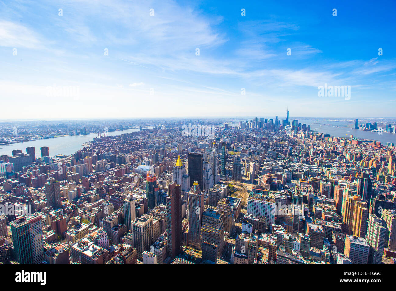 New York City Manhattan midtown aerial panorama view Stock Photo - Alamy