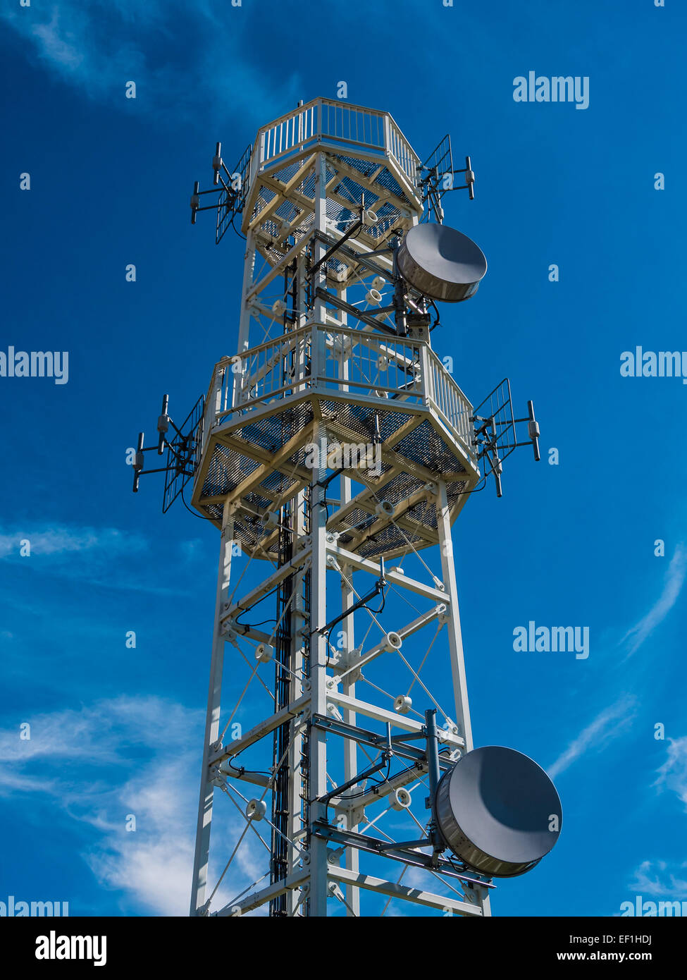 Radio tower on the lighthouse of Bastorf (Germany). Stock Photo