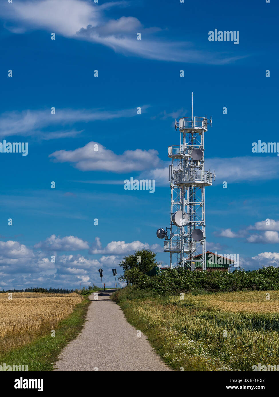 Radio tower on the lighthouse of Bastorf (Germany). Stock Photo