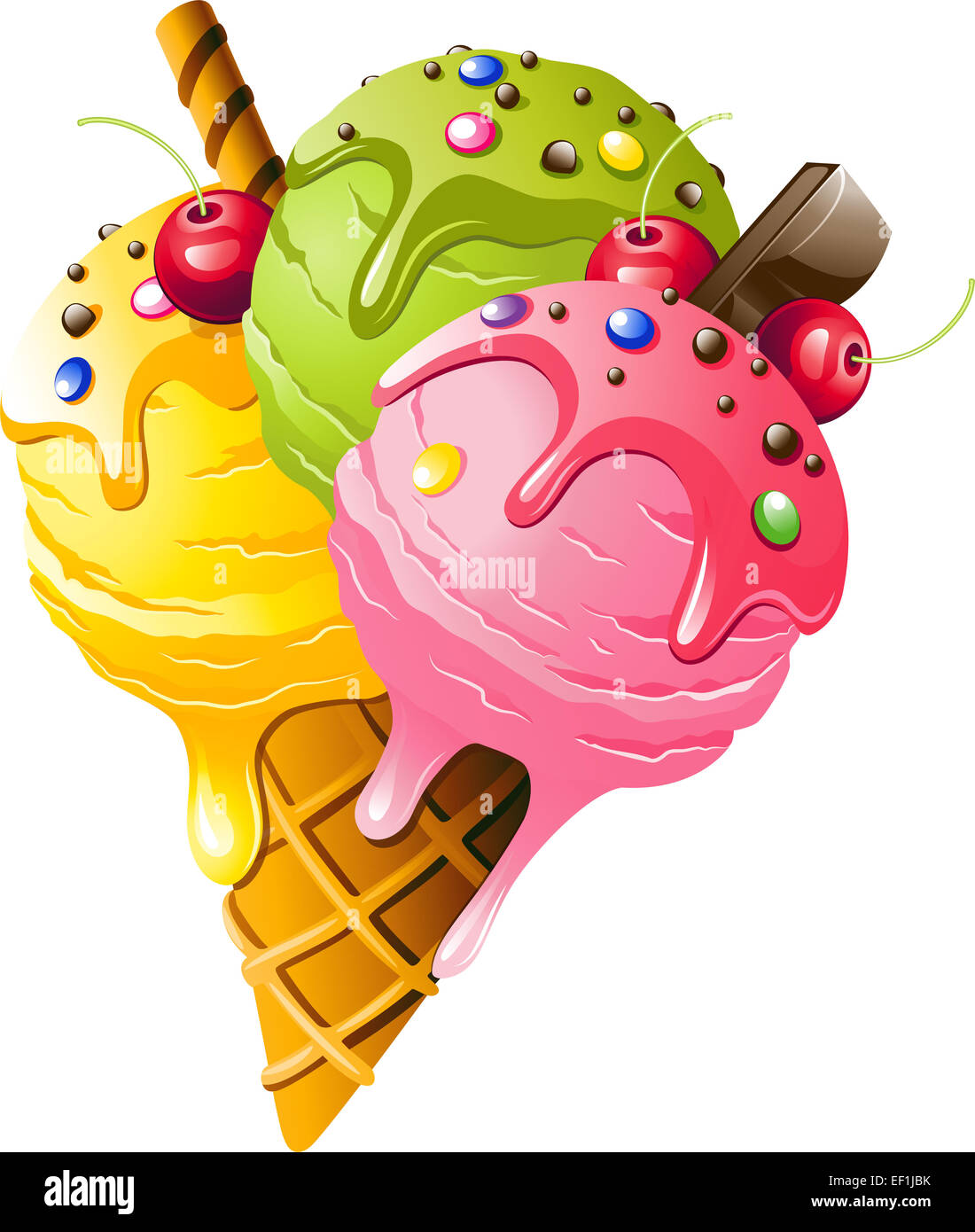 Download Ice Cream. Vector illustration on white background Stock ...