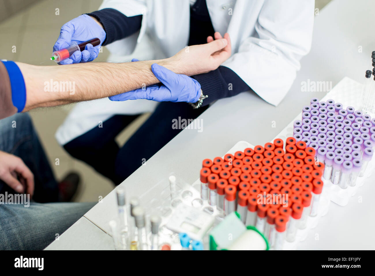 Blood sampling in the medical laboratory Stock Photo Alamy