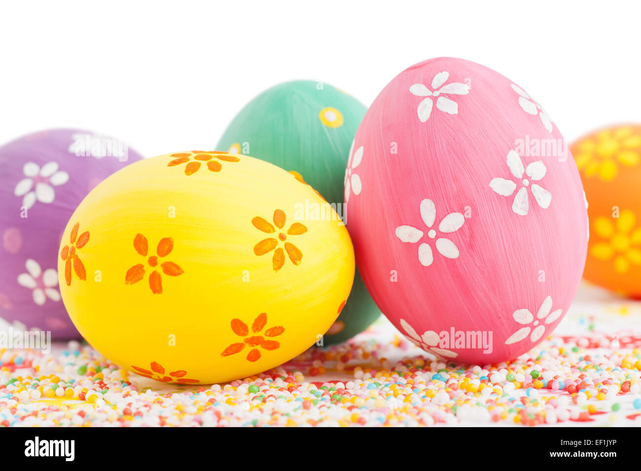 easter eggs close up Stock Photo
