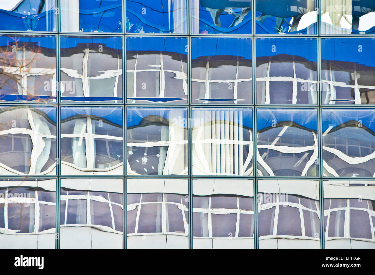 glass windows with abstract reflections Stock Photo