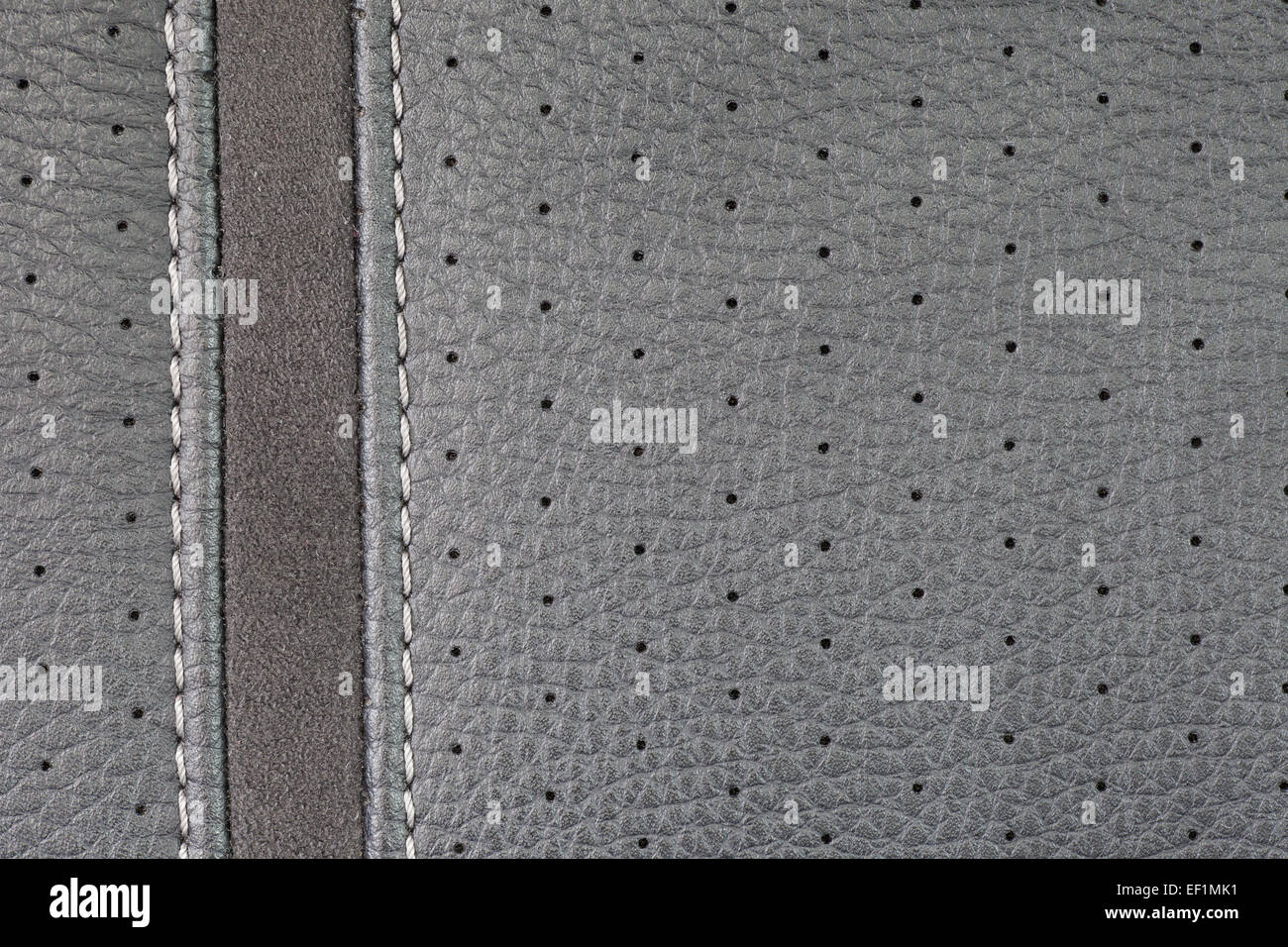 gray  leather texture with seam Stock Photo