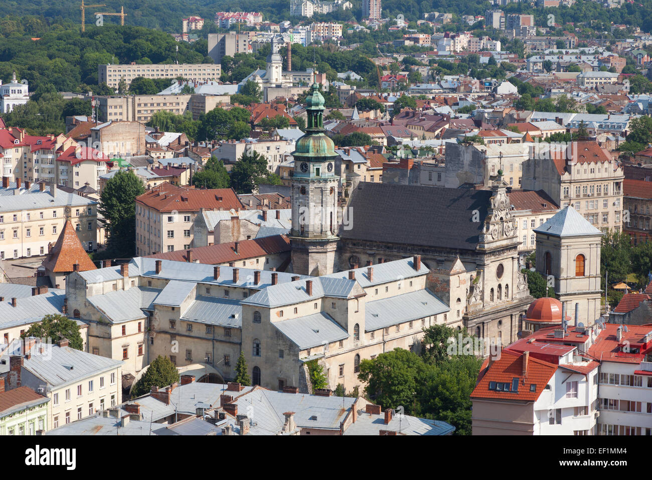 Top view of the Lvov city from height. Ukraine Stock Photo