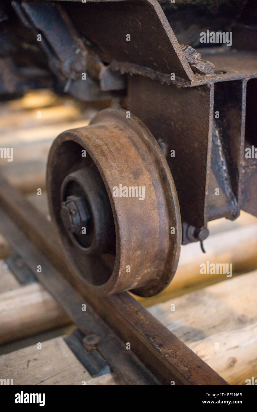 View of old coal mine cart. Stock Photo