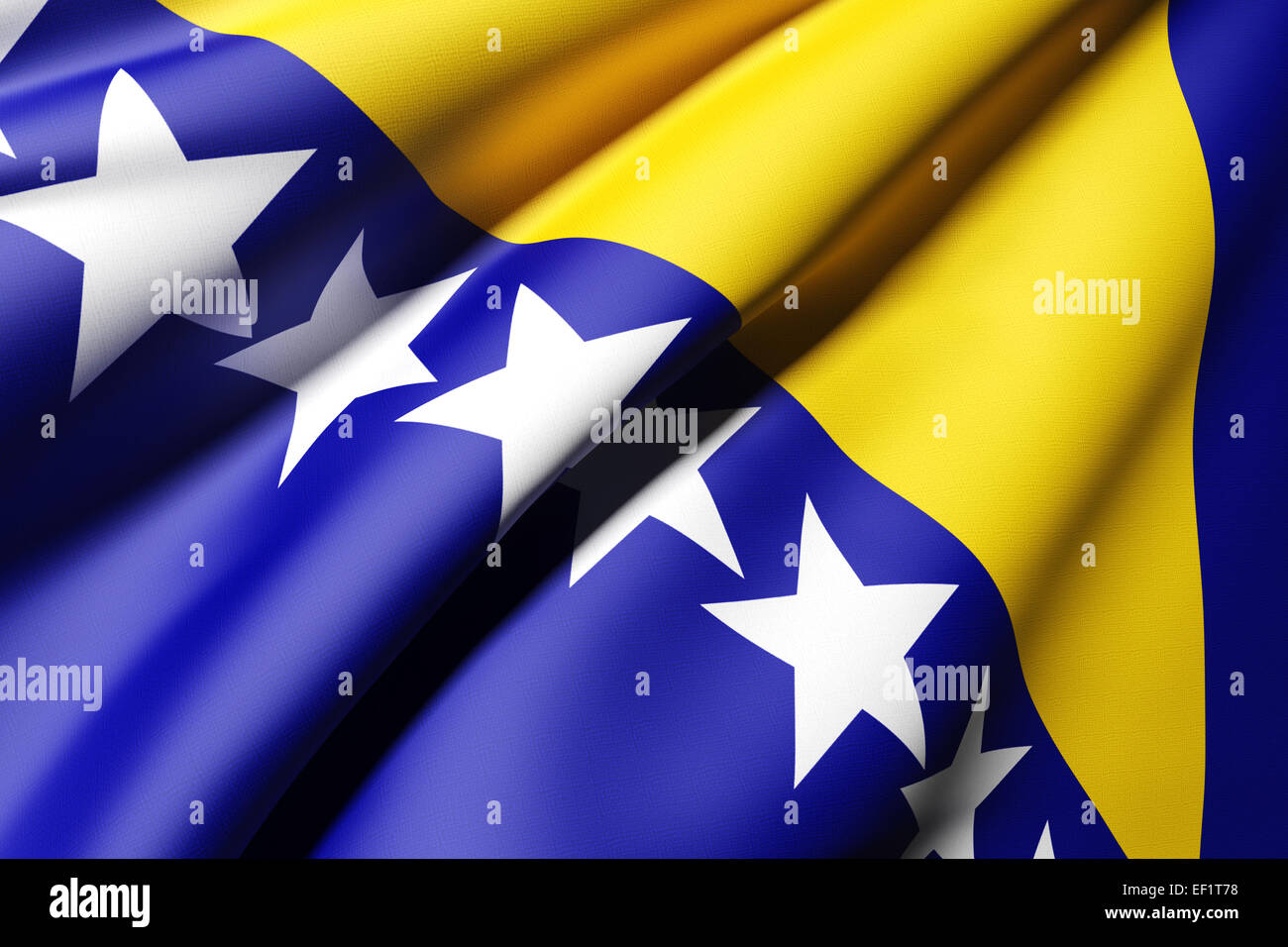 3d rendering of a bosnia herzegovina flag Stock Photo - Alamy