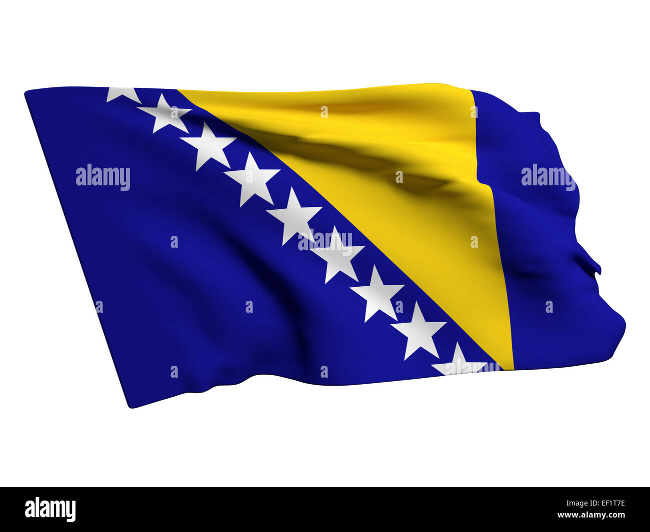 3d rendering of a bosnia herzegovina flag Stock Photo - Alamy