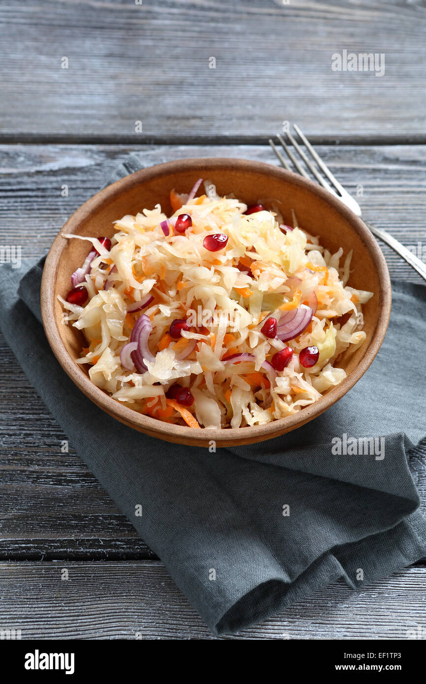 Tasty Pickled cabbage in a bowl, food Stock Photo
