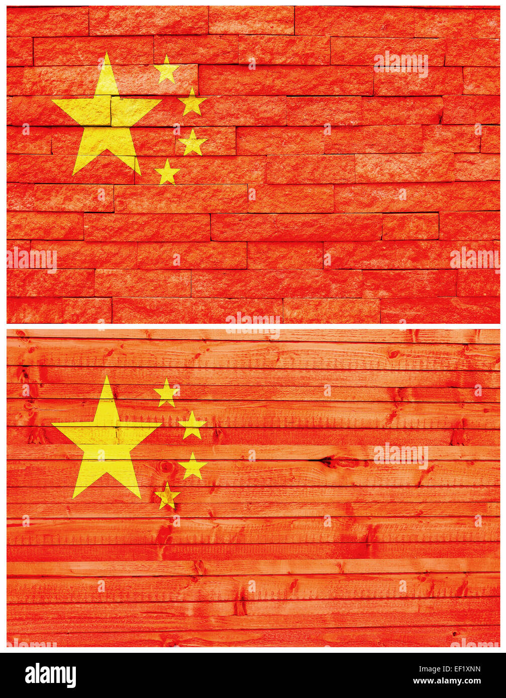 Vintage wall flag of China Stock Photo