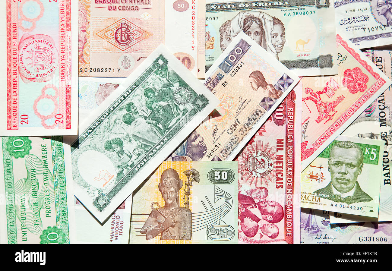 Variety of the African banknotes Stock Photo - Alamy