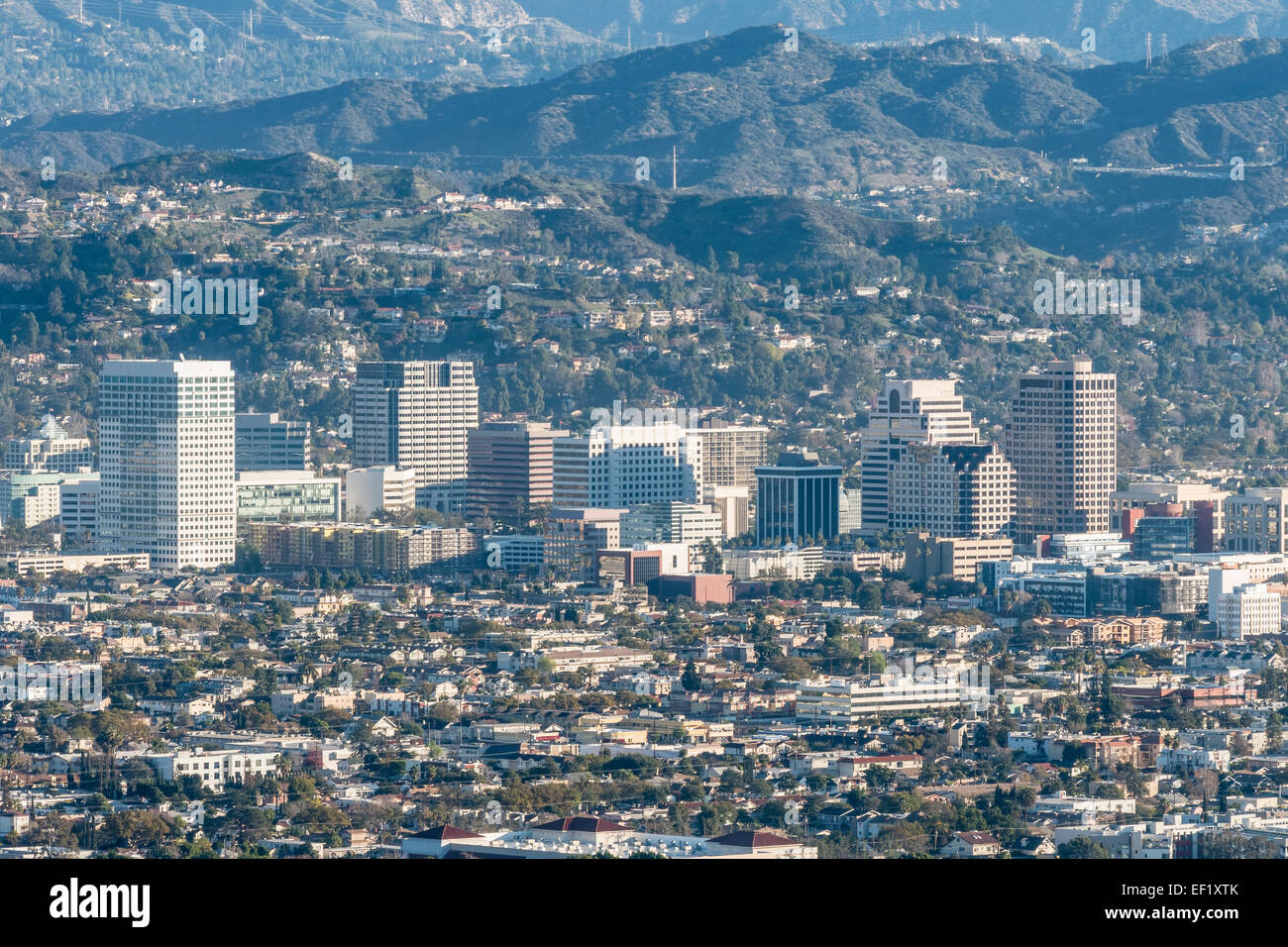 Downtown Glendale next to Los Angeles in southern California. Stock Photo