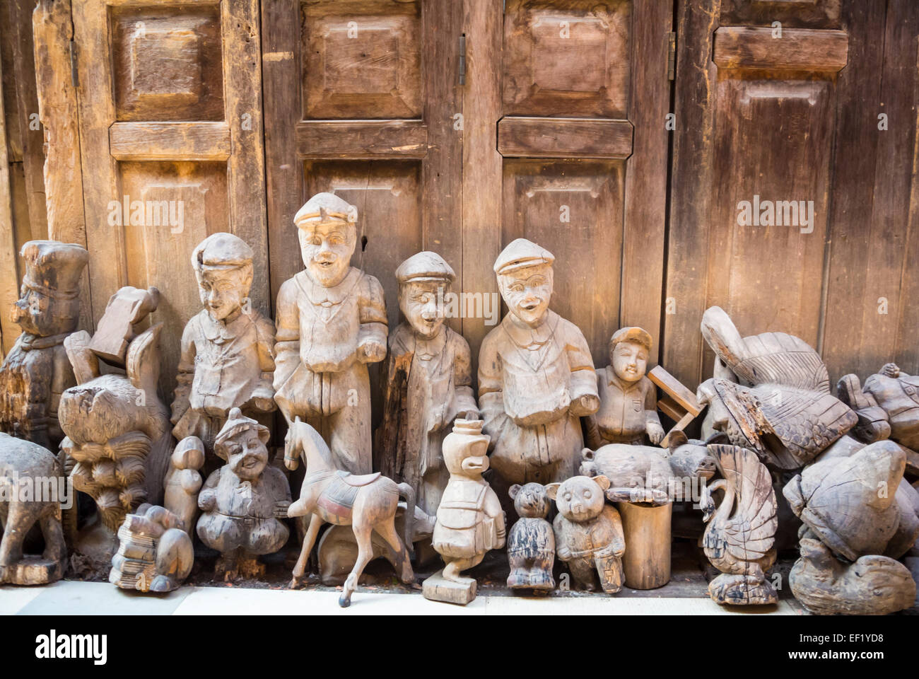 wooden sculpture Chiang Mai Thailand Stock Photo - Alamy