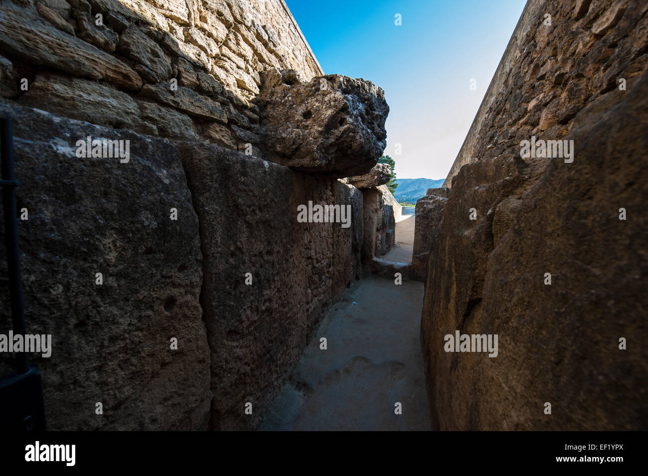 Dolmen de Viera, a megalithic burial mound located near near Antequera, Málaga, Spain. Stock Photo