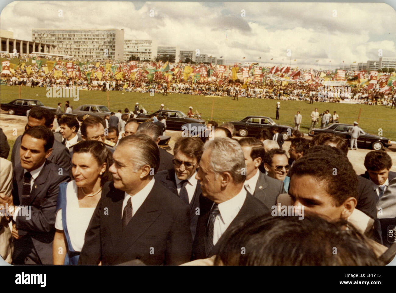 This photograph shows the presidential inauguration of José Sarney in ...