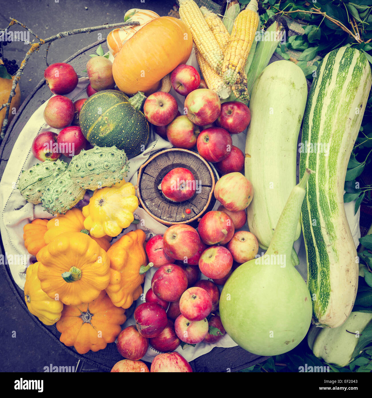 Fruits and vegetables top view hi-res stock photography and images - Alamy