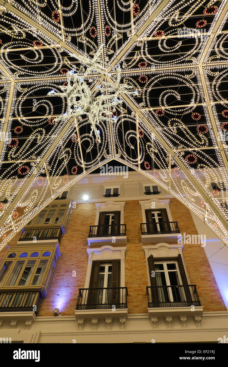 Christmas lights decoration, arches, Calle Larios, Malaga city