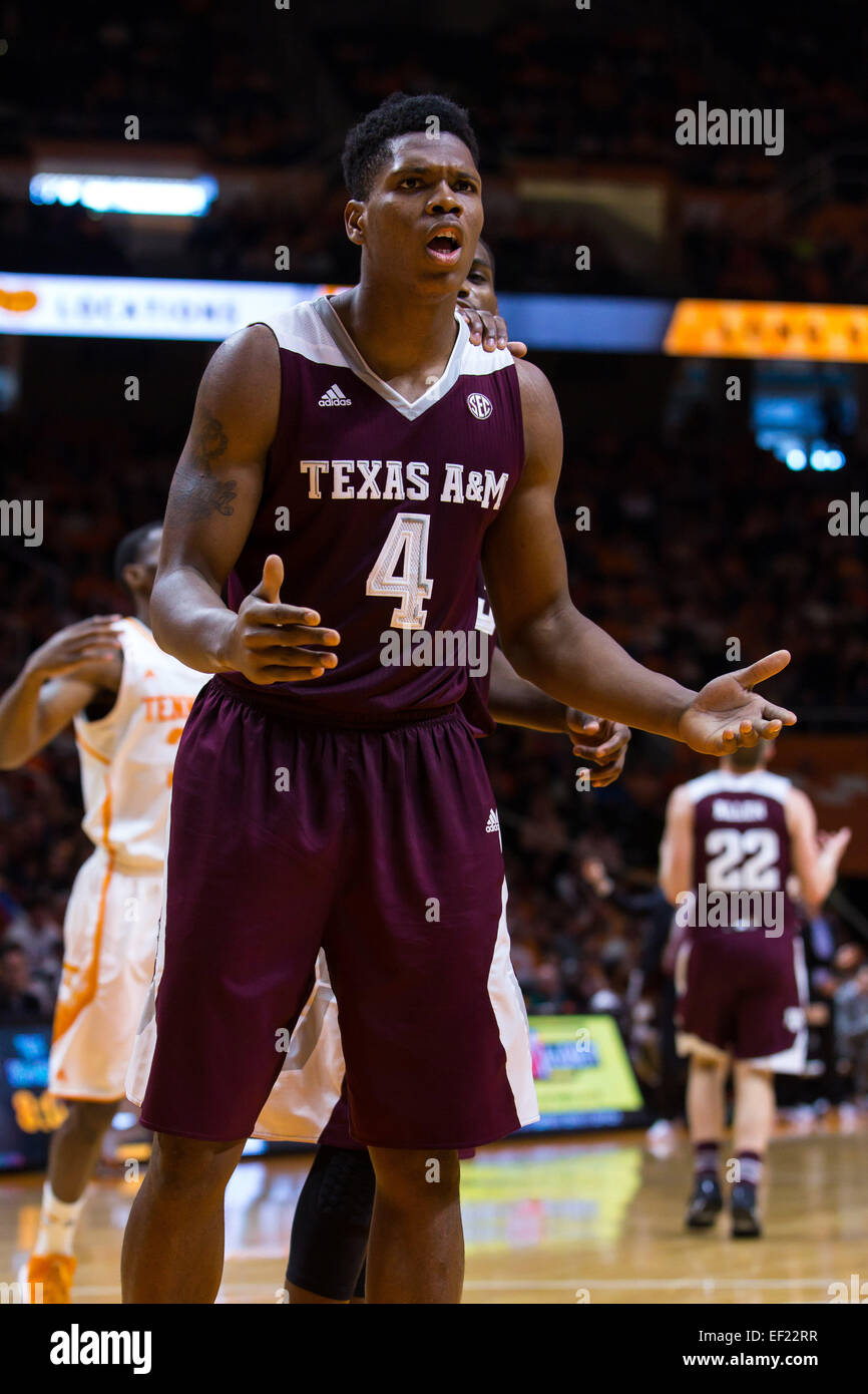 January 24, 2015: Tavario Miller #4 of the Texas A&M Aggies during the NCAA  basketball game